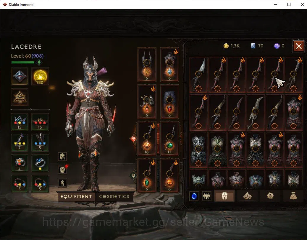 Diablo Immortal Accounts SEA-ANU|Change Server ON|Lv60(908)|Tempest|CR 40K| image 4