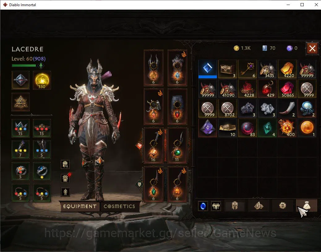 Diablo Immortal Accounts SEA-ANU|Change Server ON|Lv60(908)|Tempest|CR 40K| image 7