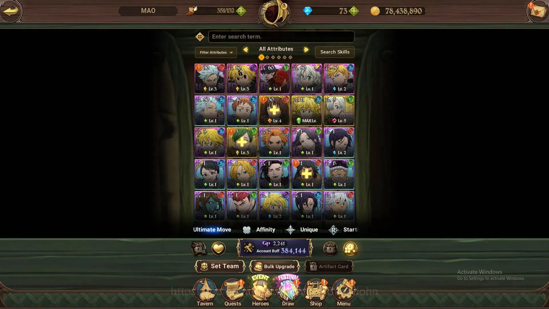 The Seven Deadly Sins: Grand Cross Accounts ASIA | 384 CC|UR 5 |UR Nemesis Meliodas 3/6,YK Lan image 10