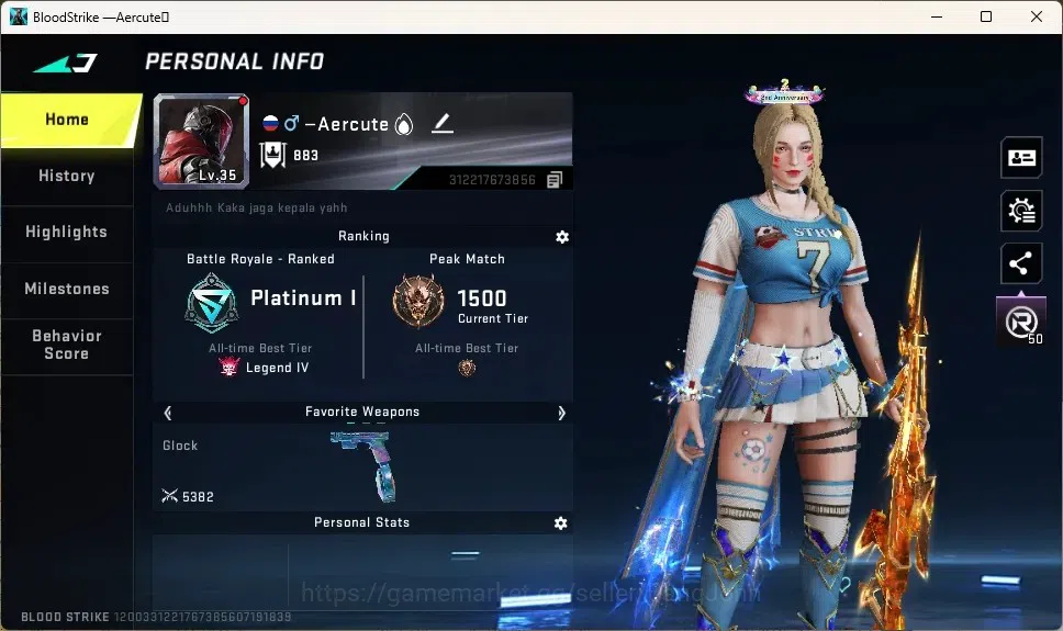 Blood Strike Accounts High-End ASIA | 2 TR Guns: MCX,FN2000|3 Ultra Guns|2 Ultra Strikers|11 Legendary Guns|TR Striker 1