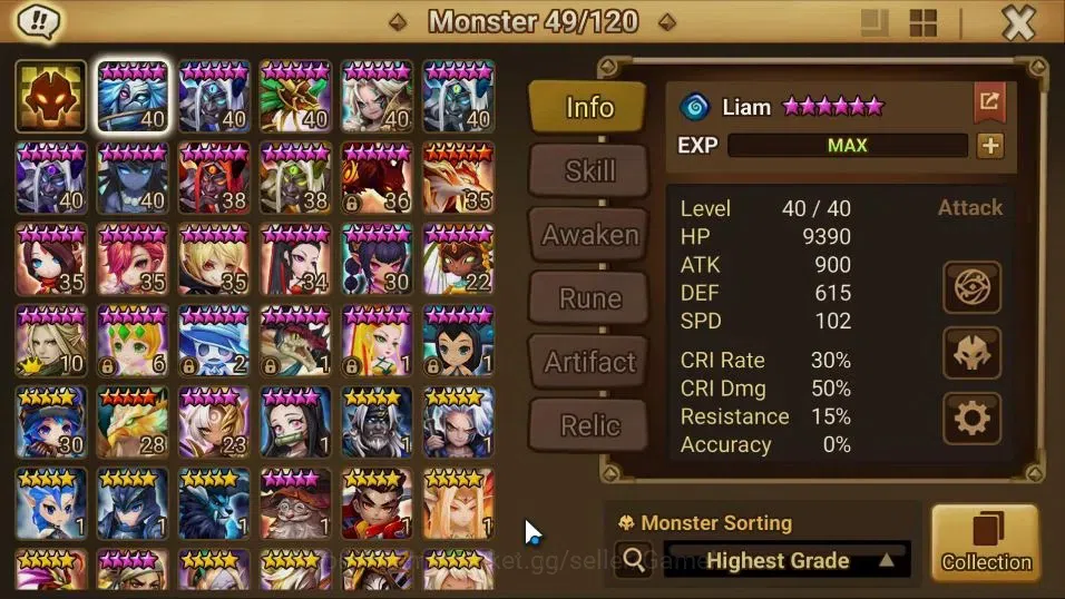 Summoners War: Sky Arena Accounts GLOBAL Lv89|2 LD[Ongyouki,Berghild]|25 Total NB5[O image 10