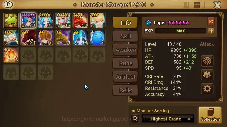 Summoners War: Sky Arena Accounts GLOBAL Lv89|2 LD[Ongyouki,Berghild]|25 Total NB5[O image 12