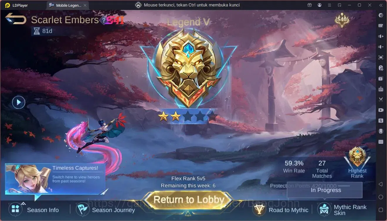 Mobile Legends: Bang Bang Accounts Global |Hero 52|Skin 93|Seasoned|Luckybox Karina|M image 13