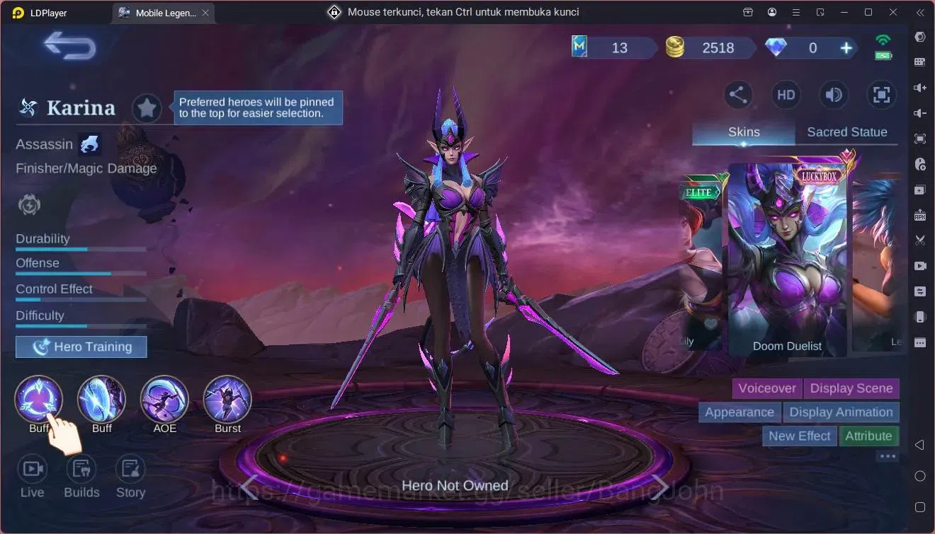 Mobile Legends: Bang Bang Accounts Global |Hero 52|Skin 93|Seasoned|Luckybox Karina|M image 15