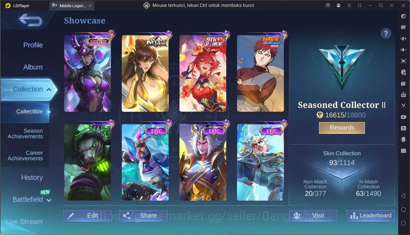 Mobile Legends: Bang Bang Accounts Global |Hero 52|Skin 93|Seasoned|Luckybox Karina|M image 2