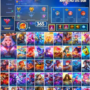 Mobile Legends: Bang Bang Collector #3776 365 Skins | Legend Lunox | Collector Natalia image 1