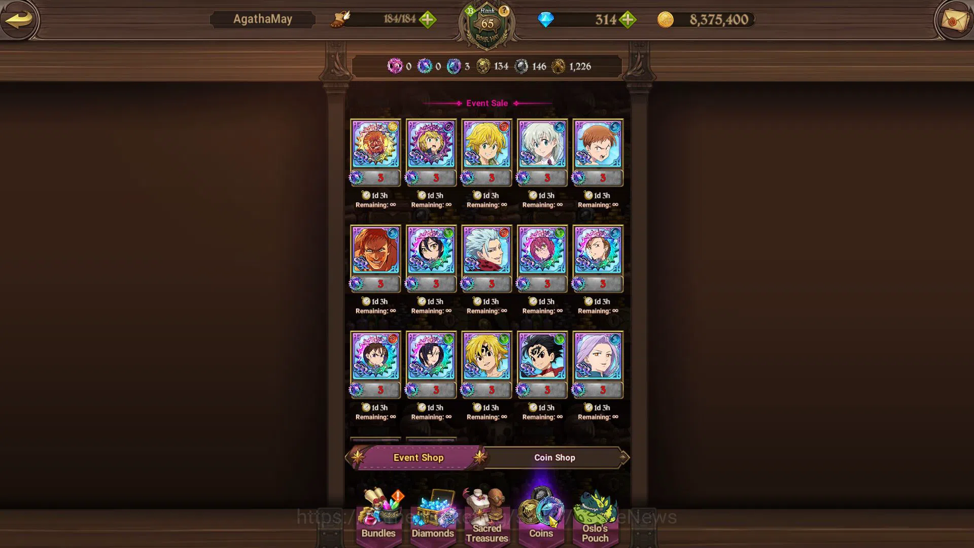The Seven Deadly Sins: Grand Cross Accounts Global|2,6M CC|314 Dm|1 LR+4 UR+Collab FF|Elizabet image 30