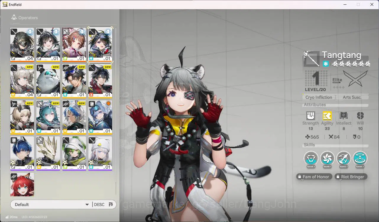 Arknights: Endfield Accounts ASIA | starter tangtang, Wp 6s 1 for sign n detail check SS AKE160B