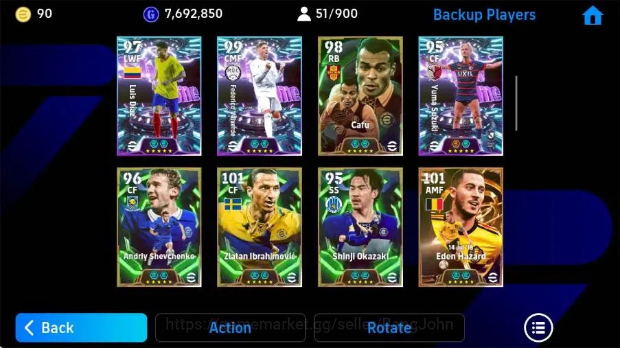 eFootball Accounts Mobile|PW 3258|Eden Hazard BigT,Lionel Messi BigT' image 5