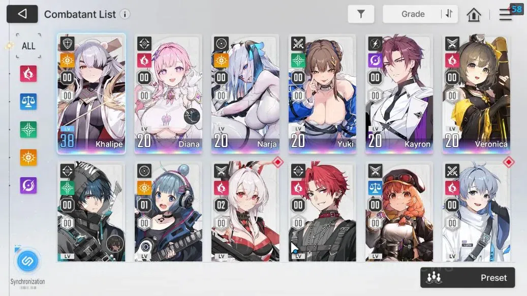 Chaos Zero Nightmare Accounts GLOBAL Lv30|7 SSR[Khalipe,Diana,Narja,Yuki,Veronic image 3