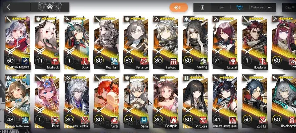 Arknights Accounts High-End Lv 64|169 OP 16 Skin|3K Oru|6 Limited|SATR P3,Sakiko Togawa,ETHA,Pepe,Dusk,Virtuosa Etc|Terminal 4
