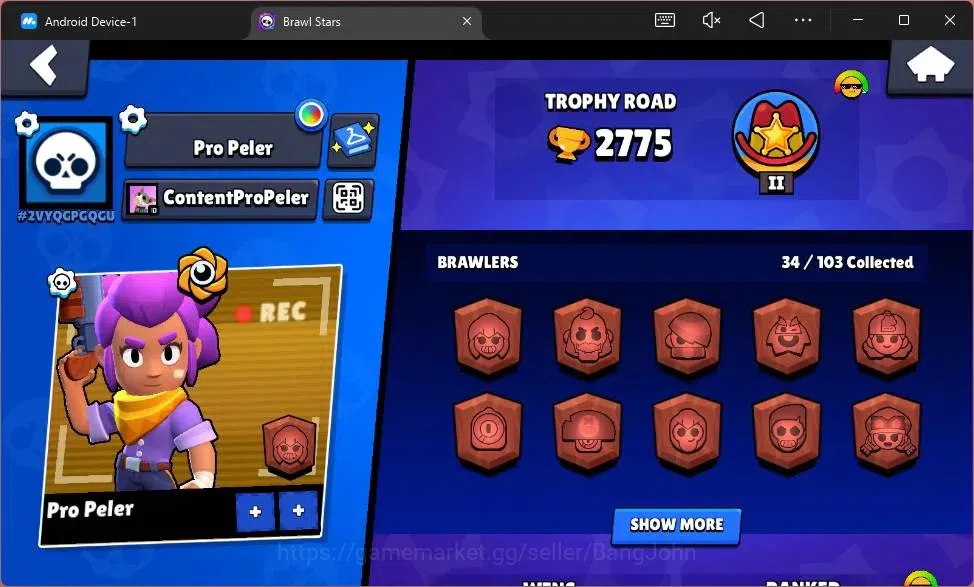 Brawl Stars Accounts Global |2775 Trophy|34 Brawler|4 Max Hypercharge|S image 2