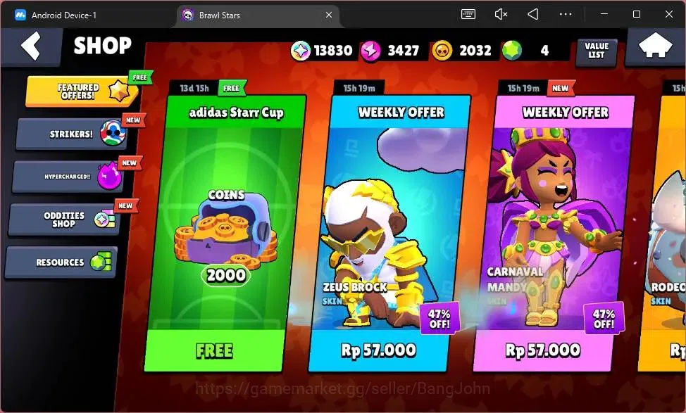 Brawl Stars Accounts Global |2775 Trophy|34 Brawler|4 Max Hypercharge|S image 4