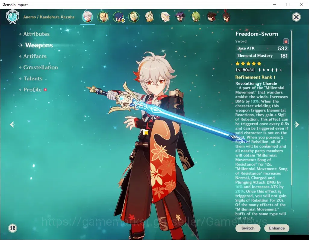 Genshin Impact Accounts ASIA|AR 52|3 Limited + 3 (*5Weapon)|KazuhaC1 + Sig image 7
