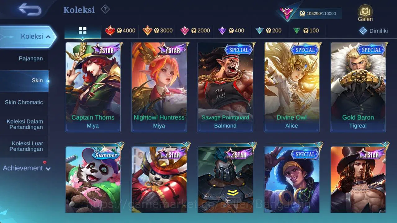 Mobile Legends: Bang Bang Accounts hero 132 , skin 300+ legend freya, wyrmlord moskov image 11