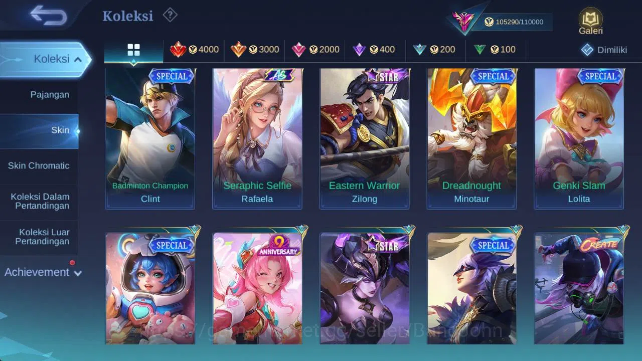Mobile Legends: Bang Bang Accounts hero 132 , skin 300+ legend freya, wyrmlord moskov image 12