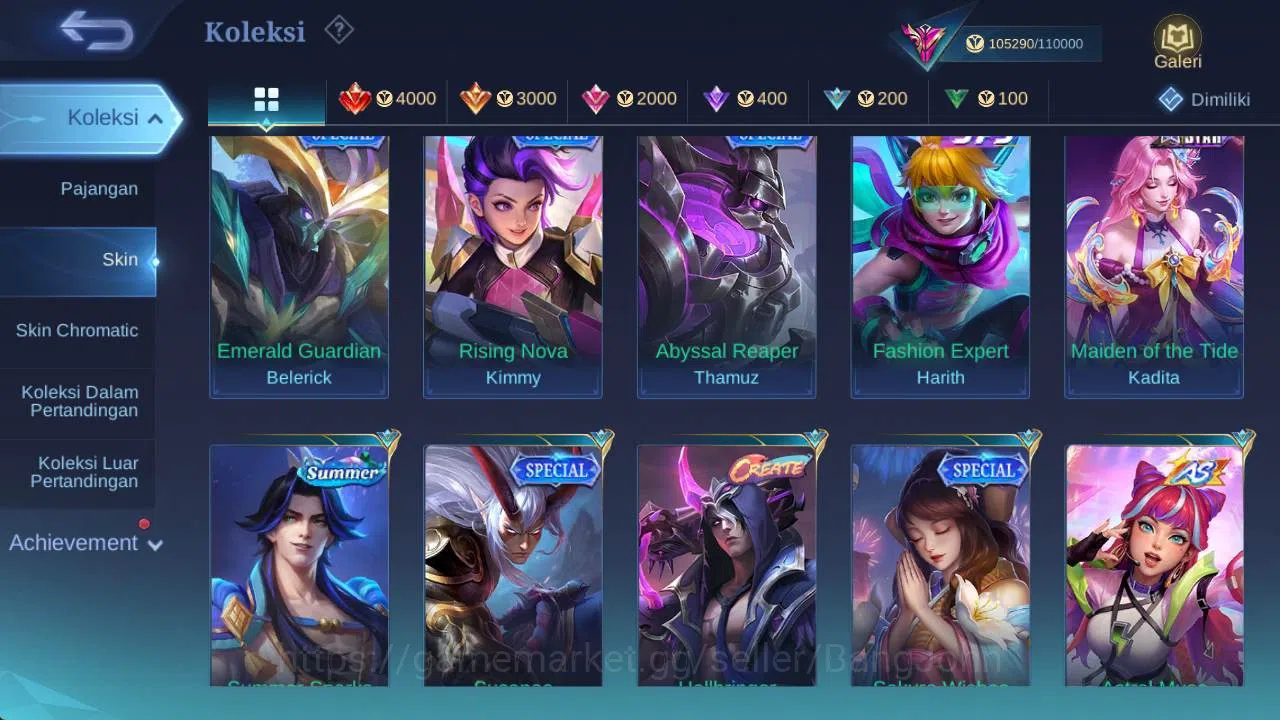 Mobile Legends: Bang Bang Accounts hero 132 , skin 300+ legend freya, wyrmlord moskov image 16