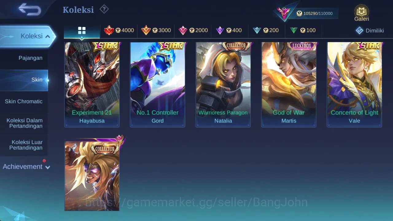 Mobile Legends: Bang Bang Accounts hero 132 , skin 300+ legend freya, wyrmlord moskov image 5