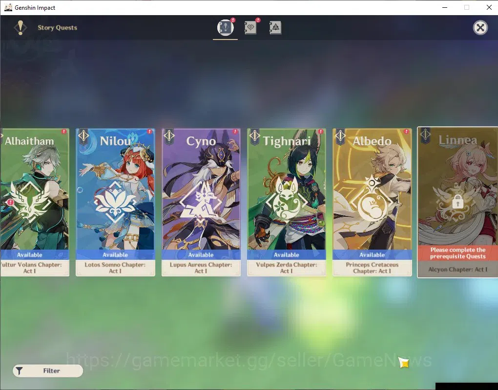 Genshin Impact Accounts ASIA|AR 56|6 Limited + 4(*5 Weapon)|(Furina C1,Sig image 20