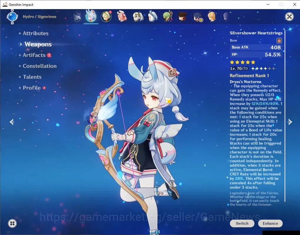 Genshin Impact Accounts ASIA|AR 56|6 Limited + 4(*5 Weapon)|(Furina C1,Sig image 4