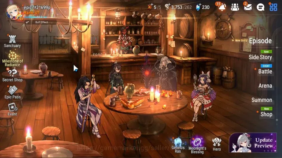 Epic Seven Accounts GLOBAL Unverif|New Era|5 ML(NM Luna,Har Setti,Stra image 1