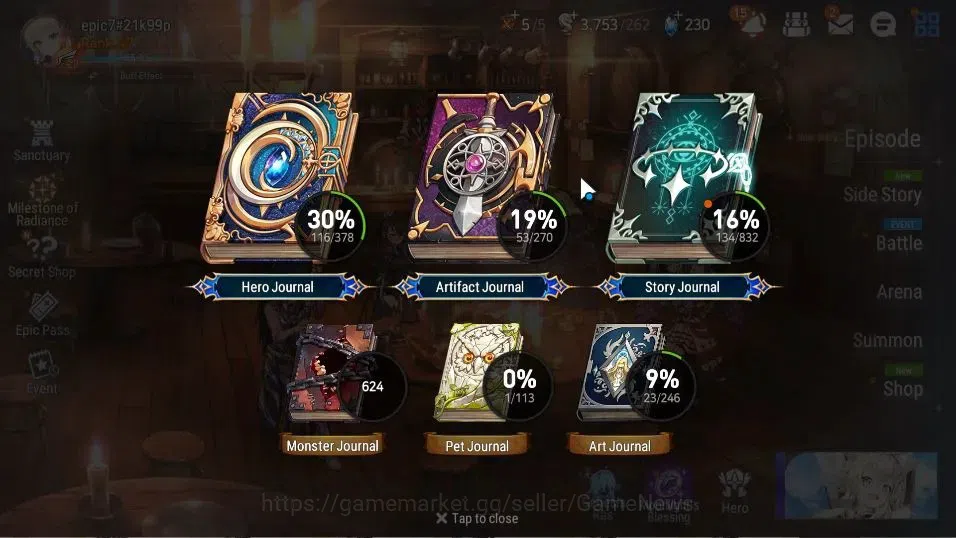 Epic Seven Accounts GLOBAL Unverif|New Era|5 ML(NM Luna,Har Setti,Stra image 3