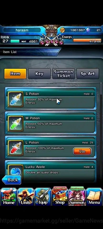 Grand Summoners Accounts Mid-Game Global|Rank 27|2 Ascend (Demon Lord Samurai Rimuru,Marisa Kirisame)|Lpot 29| Check SS 2