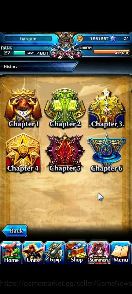 Grand Summoners Accounts Mid-Game Global|Rank 27|2 Ascend (Demon Lord Samurai Rimuru,Marisa Kirisame)|Lpot 29| Check SS 7