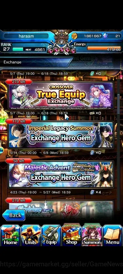 Grand Summoners Accounts Mid-Game Global|Rank 27|2 Ascend (Demon Lord Samurai Rimuru,Marisa Kirisame)|Lpot 29| Check SS 9