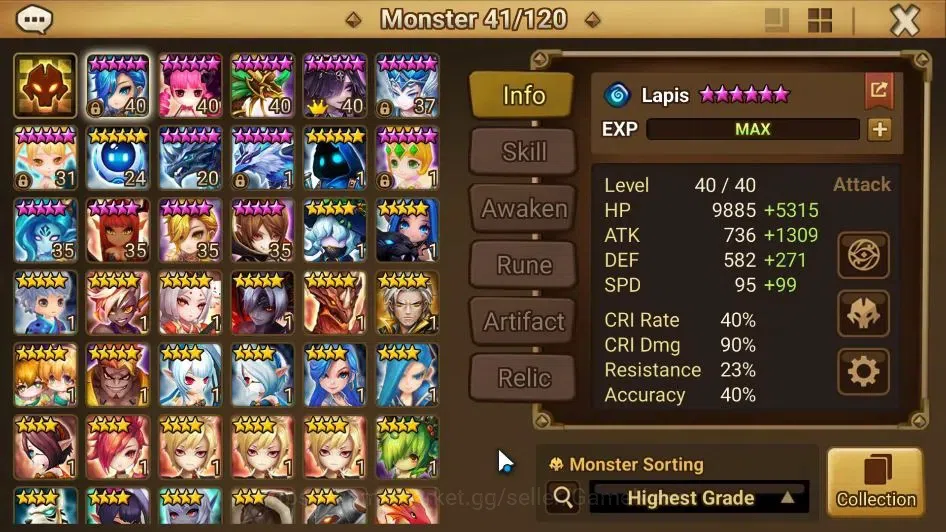 Summoners War: Sky Arena Accounts Mid-Game GLOBAL Lv 90|1 LD[Velaska]|13 Total NB5[Rica,Verad,Barbara,Teshar,Etc]+11 8