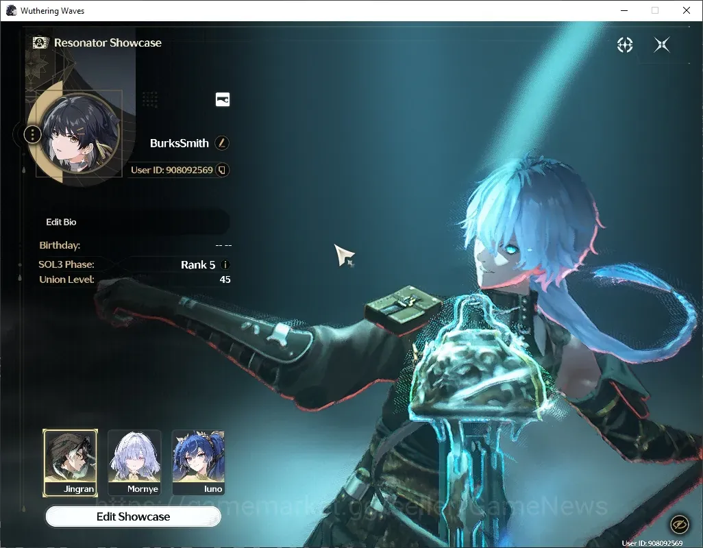 Wuthering Waves Accounts Starter SEA|8K Astrite +153 LT|UL 45|3 Limited (Jingran+Sign, Mornye+Sign, Iuno)|Female MC|DB Lvl 1