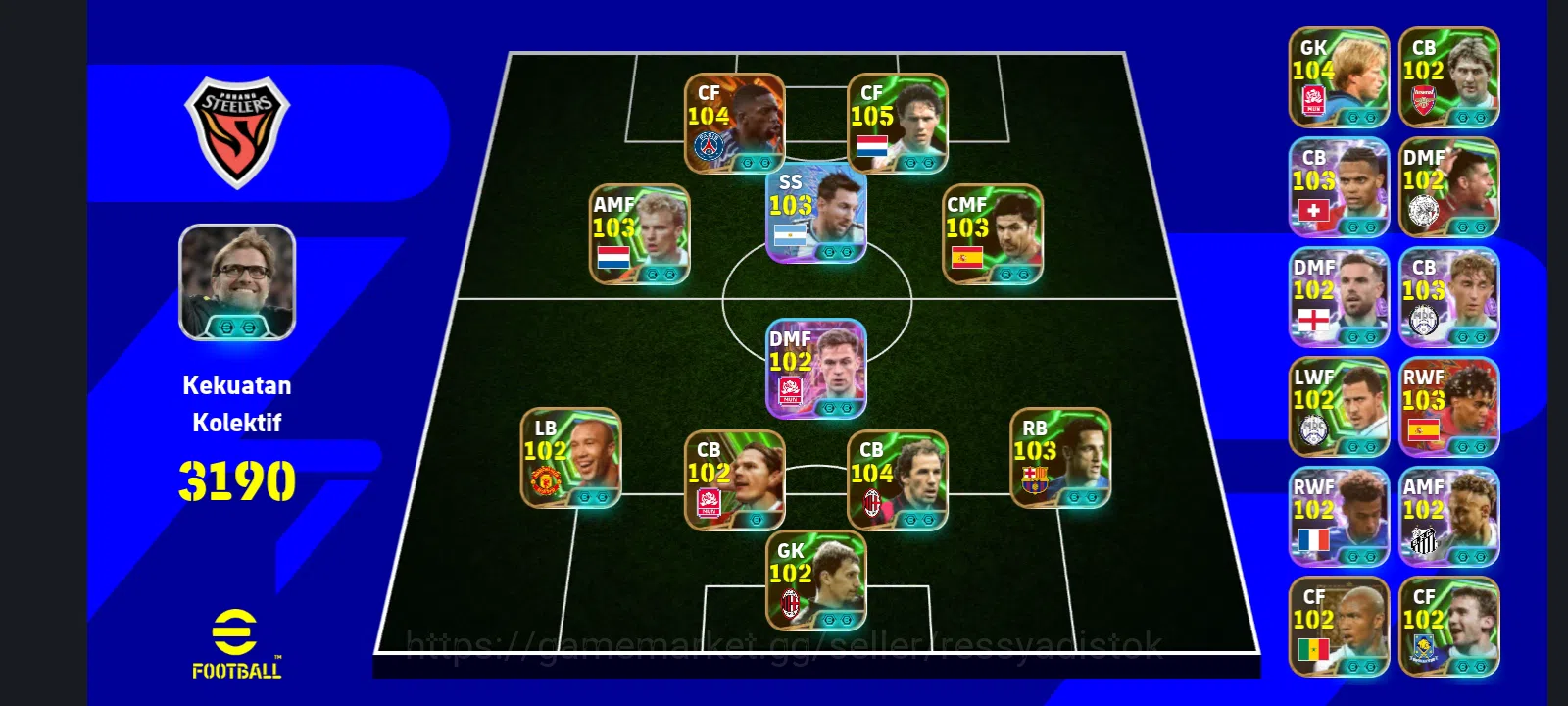 eFootball Accounts Legends & Iconic Players EFOOTBALL DREAM TEAM | BIGTIME DEMBELE,XABI ALONSO,VAN BASTEN,DE JONG,BARESSI,I 1
