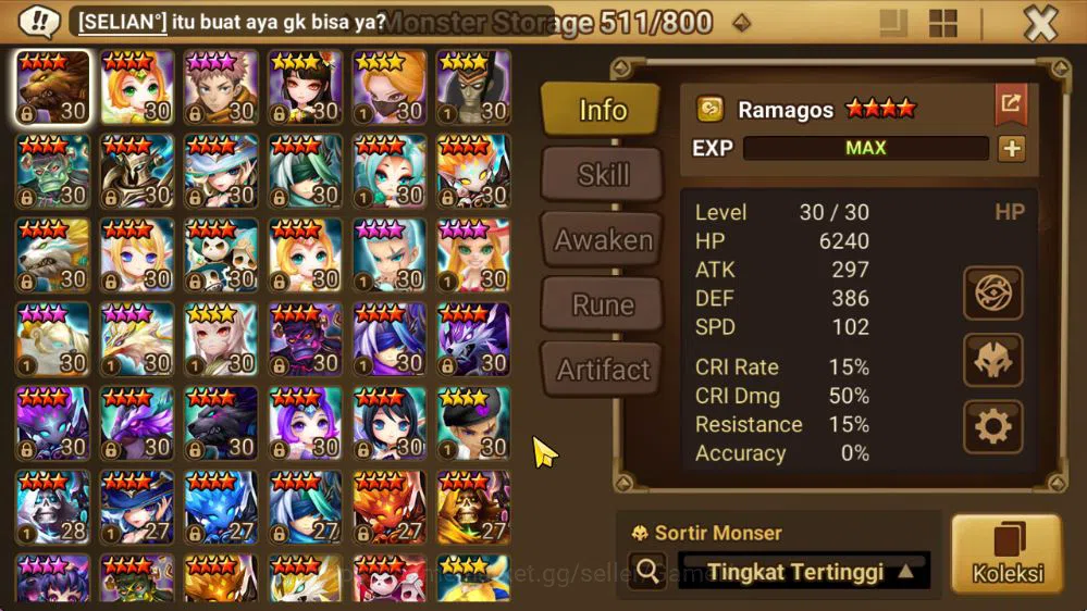 Summoners War: Sky Arena Accounts ASIA Lv100|1 LD [Grogen]|60 Total NB5(Juno,Chiwu,S image 13
