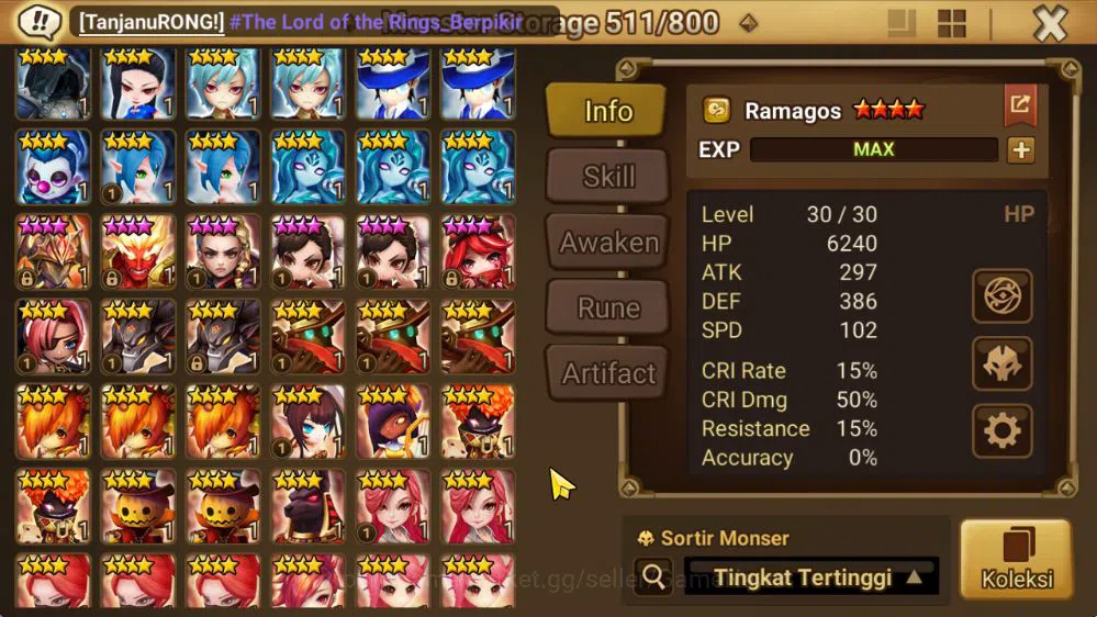 Summoners War: Sky Arena Accounts ASIA Lv100|1 LD [Grogen]|60 Total NB5(Juno,Chiwu,S image 15