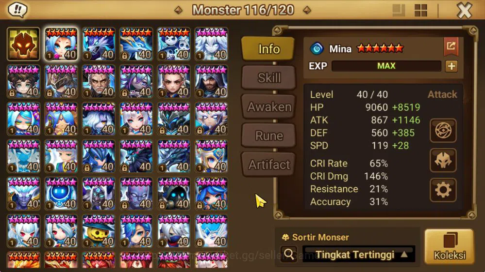 Summoners War: Sky Arena Accounts ASIA Lv100|1 LD [Grogen]|60 Total NB5(Juno,Chiwu,S image 6
