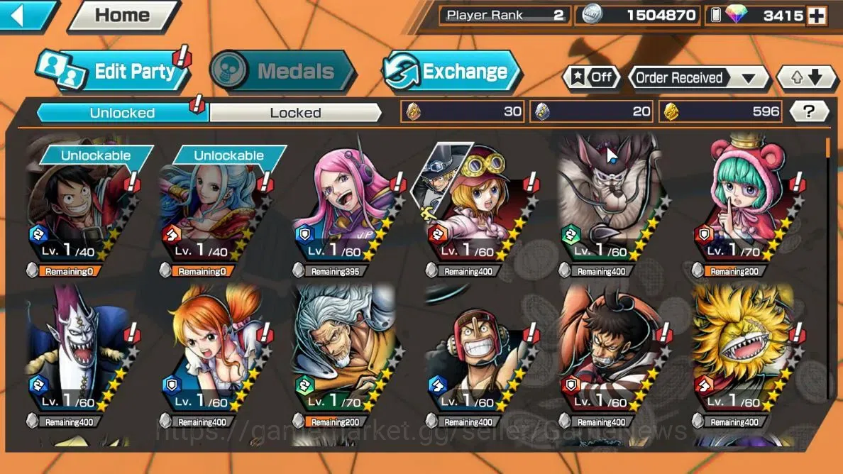 One Piece Bounty Rush Accounts Global| Starter |Ready Gacha 3,4K Rainbow Diamond| image 3