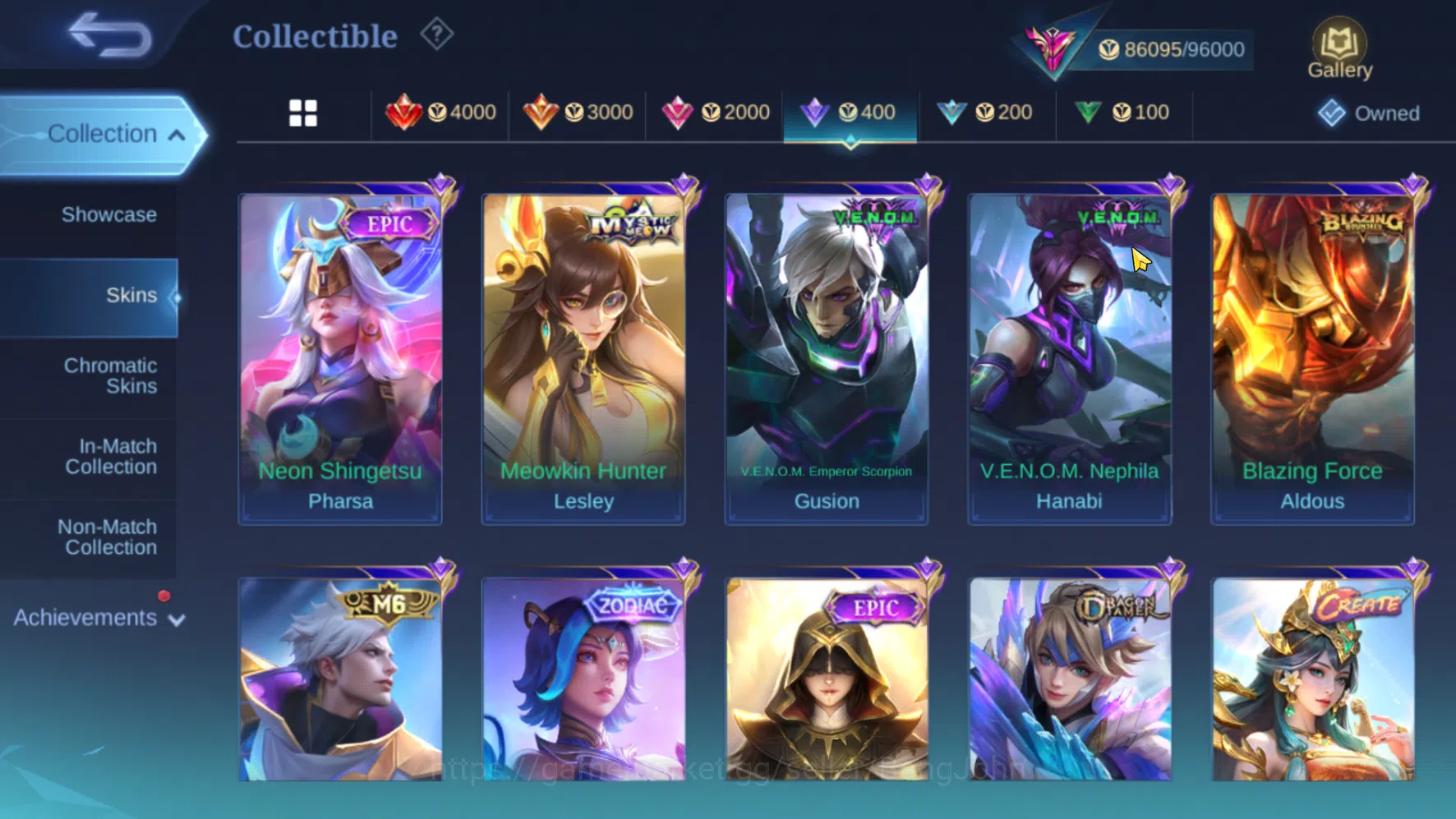 Mobile Legends: Bang Bang Accounts Others Hero 131 | Skin 352  Legend Freya | Prime Claude | KOF Karina | LuckyBox Selena 11