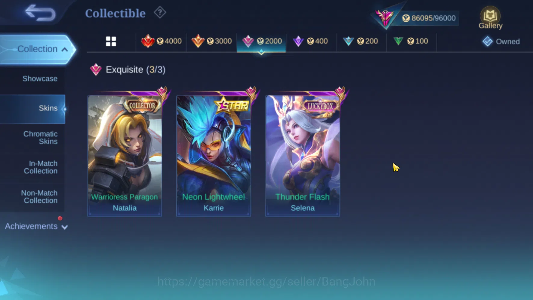 Mobile Legends: Bang Bang Accounts Others Hero 131 | Skin 352  Legend Freya | Prime Claude | KOF Karina | LuckyBox Selena 5
