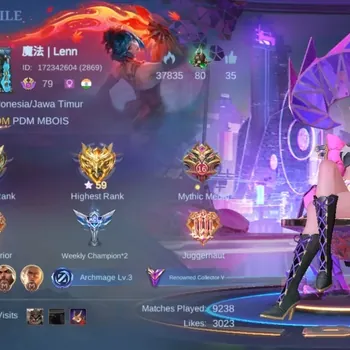 Mobile Legends: Bang Bang Accounts Others Global|Skin 221|Renowned|Prime Yu Zhong|STUN Selena|KOF