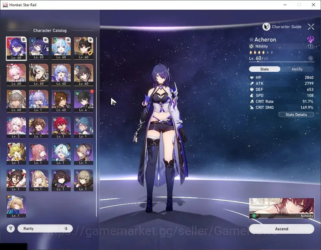 Honkai Star Rail Accounts Asia|TL 46|7 Limited|Evanescia+Sign,Cerydra,Achero image 4