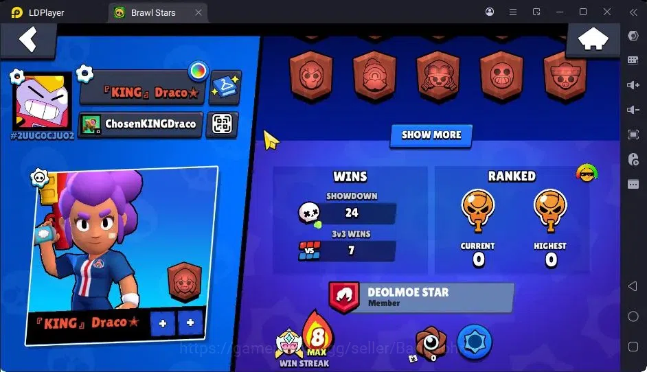 Brawl Stars Accounts Thropy 687|17 Brawler|1 Max Hypercharge(Shelly)|1 Legend(Colt),1Mythic(Otis),3 Epic Skin|3137 3