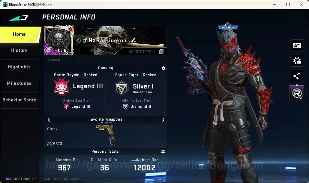 Blood Strike Accounts Collab Skin ASIA | 1 EVO: FAL-Evolved Draco|1 EVA,1 AOT,1 7DS Collab Guns|7 Ultra Guns|1 Ultra Melee|6 1