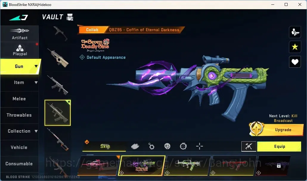 Blood Strike Accounts Collab Skin ASIA | 1 EVO: FAL-Evolved Draco|1 EVA,1 AOT,1 7DS Collab Guns|7 Ultra Guns|1 Ultra Melee|6 12
