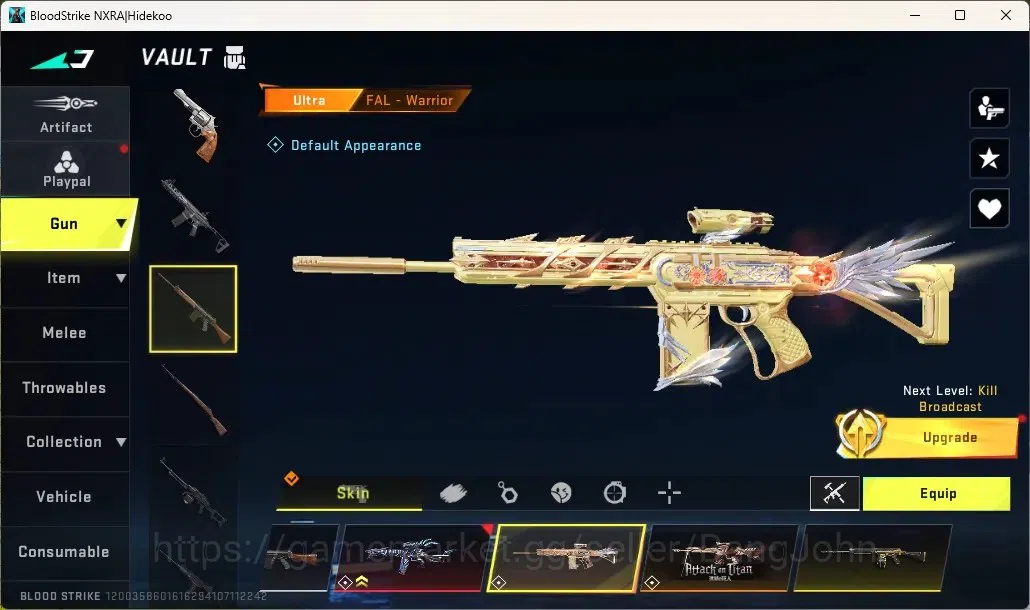 Blood Strike Accounts Collab Skin ASIA | 1 EVO: FAL-Evolved Draco|1 EVA,1 AOT,1 7DS Collab Guns|7 Ultra Guns|1 Ultra Melee|6 7