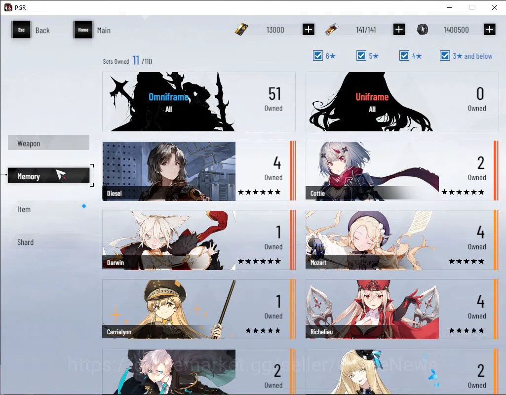Punishing: Gray Raven Accounts EU | Lv 42 | 13K BC+2,6K YC+7,5K BlueC | S Lucia C image 4