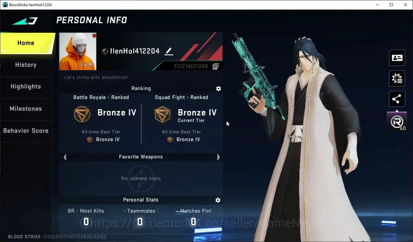 Blood Strike Accounts ASIA|MELEE TALONKnife+Collab BLEACH BYAKUYA+3 Lege image 2