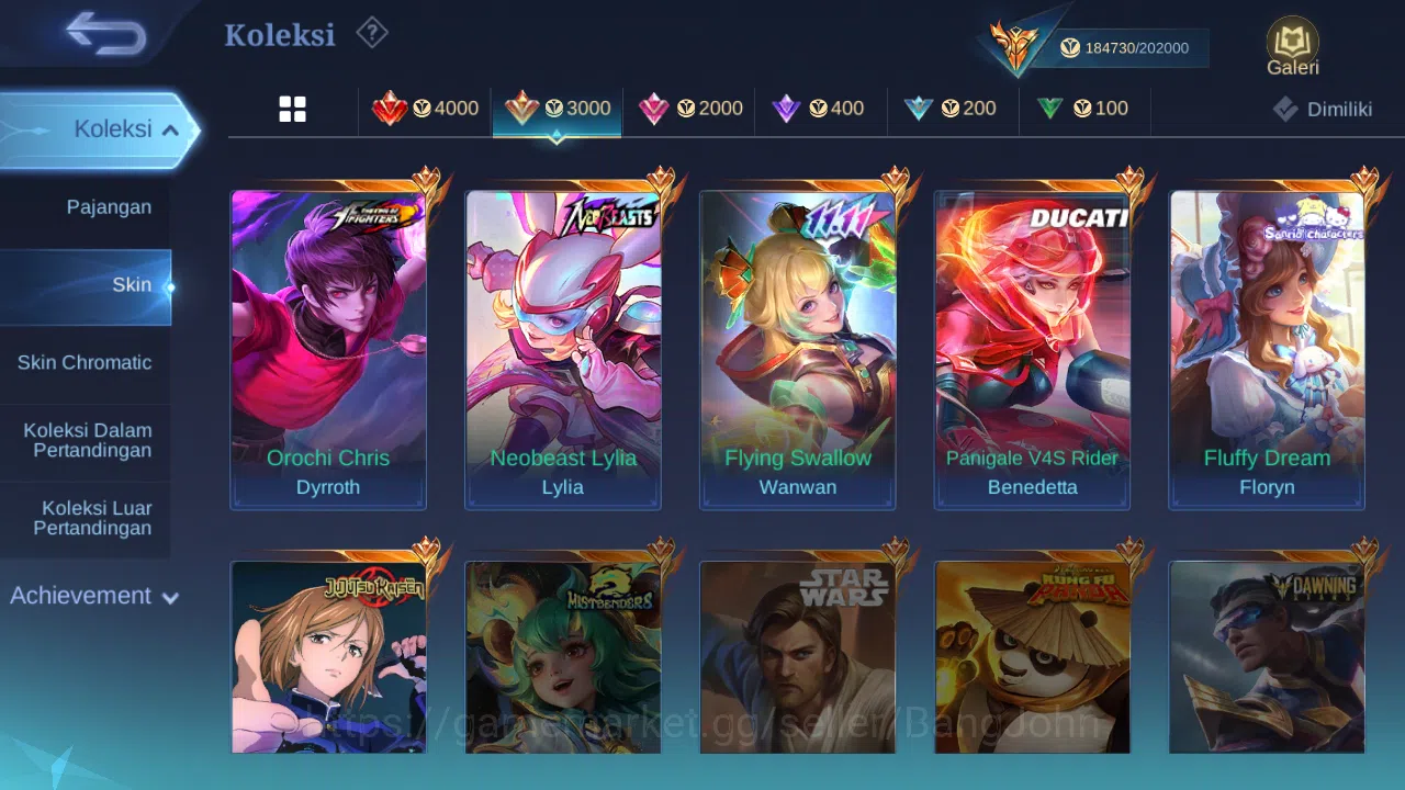 Mobile Legends: Bang Bang Accounts Others "Hero 131 | skin 492 | legend franco | legend miya | hxh harith | kof gusion 10