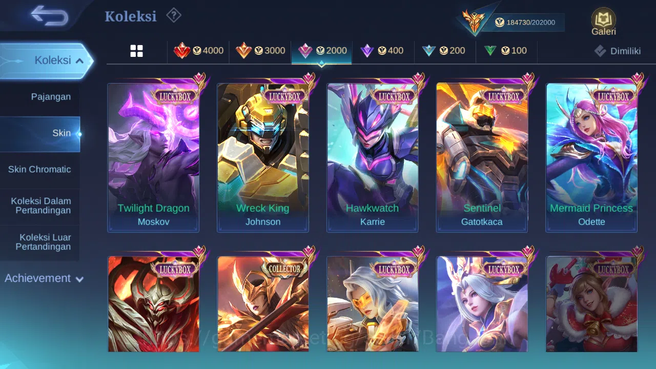 Mobile Legends: Bang Bang Accounts Others "Hero 131 | skin 492 | legend franco | legend miya | hxh harith | kof gusion 12