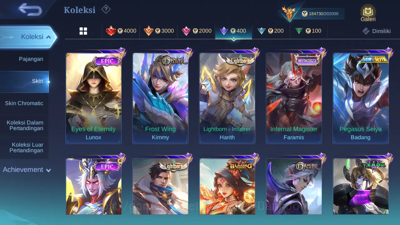 Mobile Legends: Bang Bang Accounts Others "Hero 131 | skin 492 | legend franco | legend miya | hxh harith | kof gusion 17
