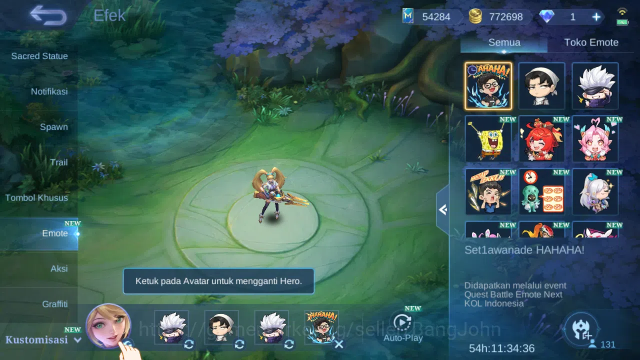 Mobile Legends: Bang Bang Accounts Others "Hero 131 | skin 492 | legend franco | legend miya | hxh harith | kof gusion 6